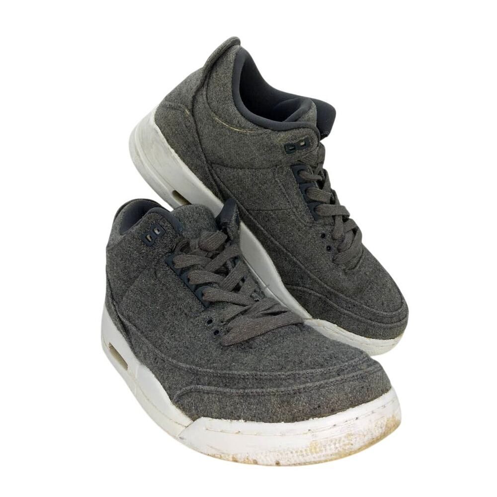 Nike Air Jordan Retro 3 "Wool" Men's Pre-owned Gray Sneakers - Size 9 1/2 Rare!